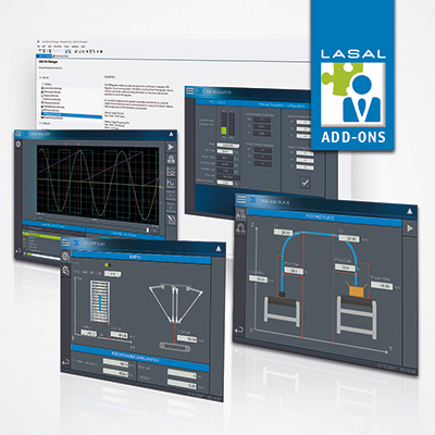 Moderne templates en kant-en-klare geteste softwarecomponenten zijn beschikbaar als functie-specifieke add-ons en thema-gerelateerde pakketten LASAL AddOns