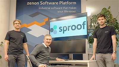 Clemens Brunner, CEO bij sproof, Reinhard Mayr, Head of Information Security & Research Operations bij COPA-DATA en Fabian Knirsch, CTO bij sproof. cdsproof